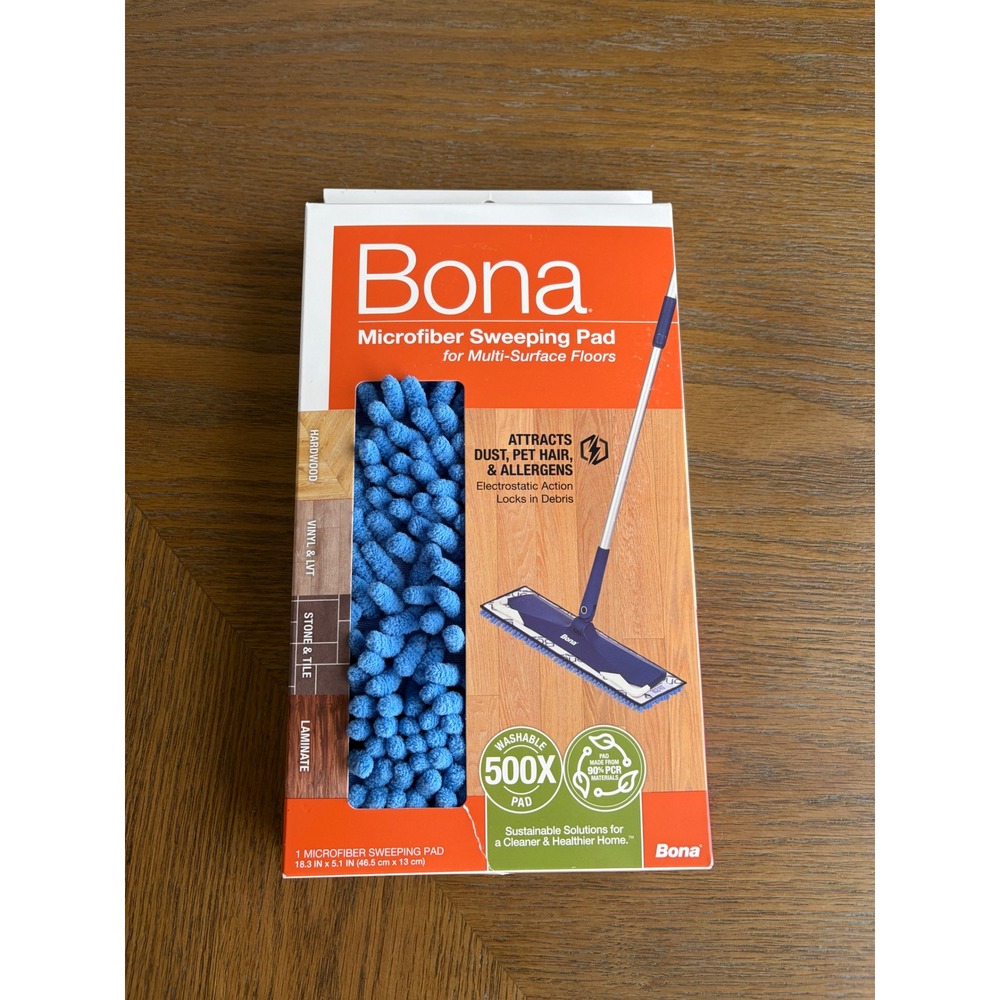 Bona Microfiber Sweeping Pad Multi-Surface Floor Dusting Refill Blue AX0003053
